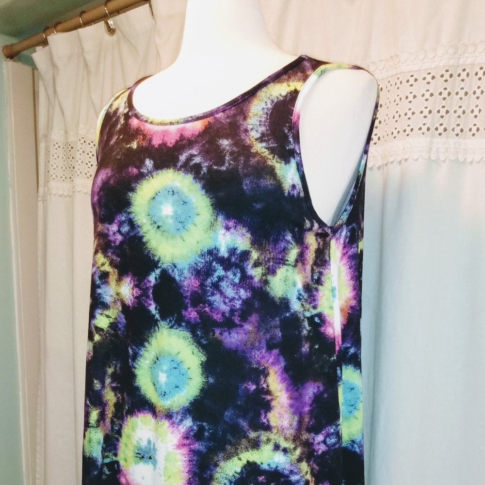 Honeyme Dress Tie Dye Small Mini Shirt Dress